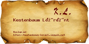 Kestenbaum Lóránt névjegykártya