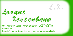 lorant kestenbaum business card